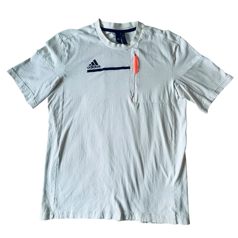 Adidas Built For Purpose Mens M Beige Utility Pocket Short Sleeve Tee GLX1226F20